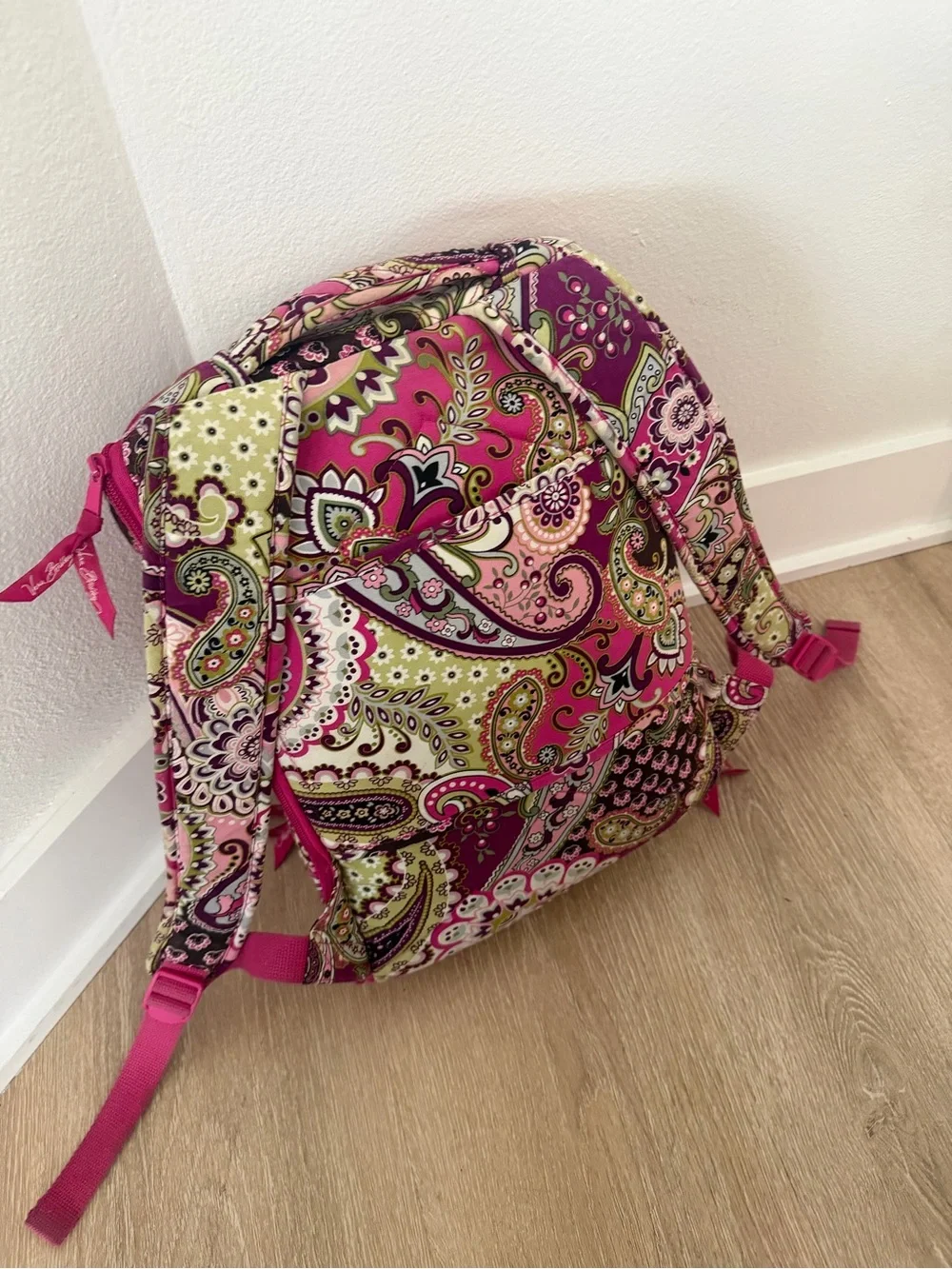 Vera Bradley Campus Backpack Very Berry Paisley Retired Print Excellent Conditio
